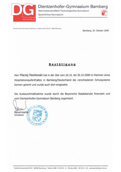 Tłumacz przysięgły języka niemieckiego - mgr Maciej Pawłowski - niemiecki Wieluń